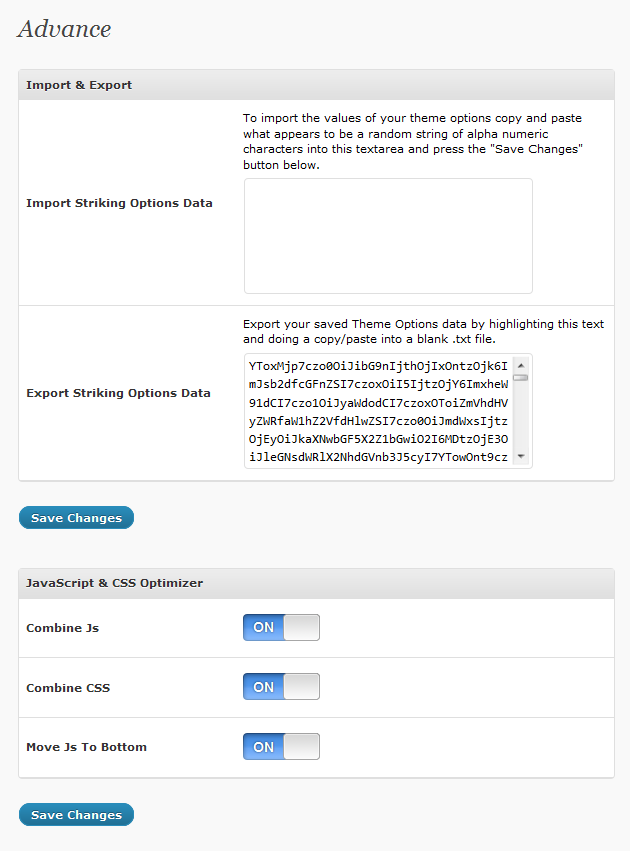 Advance Options